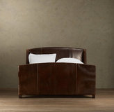 Thumbnail for your product : Restoration Hardware Warner Leather Bed With Footboard With Nailheads