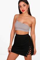 Thumbnail for your product : boohoo Basic One Shoulder Fine Strap Super Crop