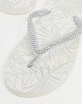 Thumbnail for your product : Accessorize Eva thong flip flops in silver