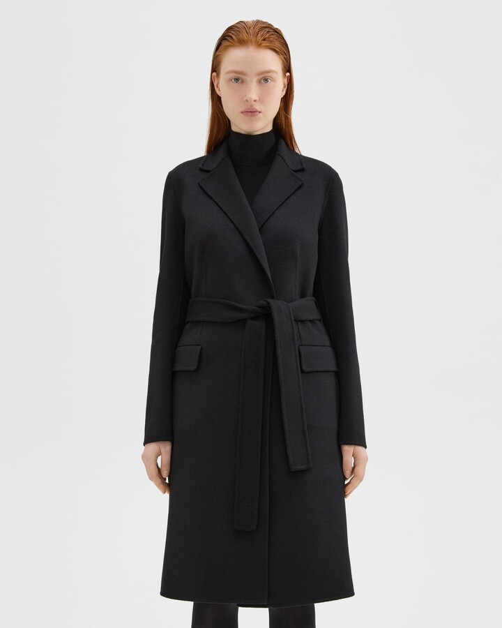 Theory Belted Coat in Double-Face Wool-Cashmere - ShopStyle