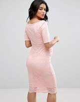Thumbnail for your product : ASOS Maternity PETITE Bardot Dress with Half Sleeve in Lace