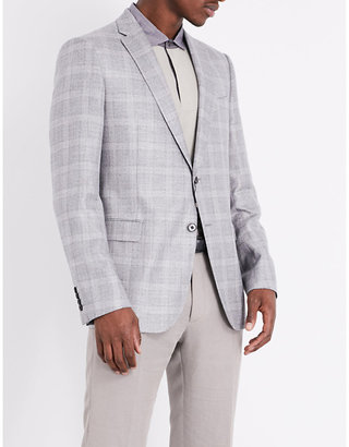 Armani Collezioni Check-print tailored-fit woven jacket