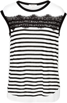Thumbnail for your product : Ella Moss Striped Jersey Top with Lace Detail