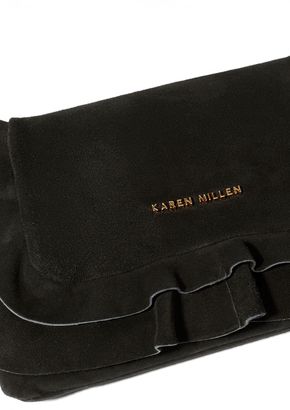 Karen Millen Suede Frill Evening Bag