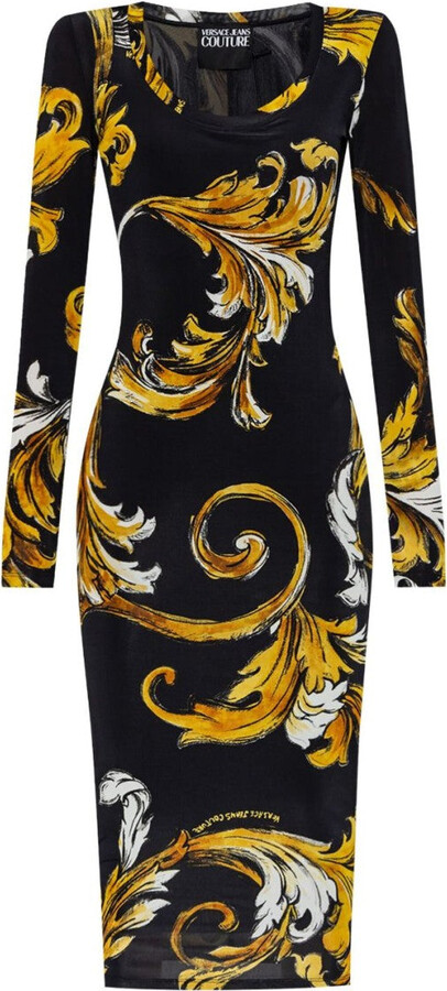 Midi Dress Featuring Signature Barocco Print