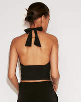 Thumbnail for your product : Express Cross Front Halter Neck Crop Top