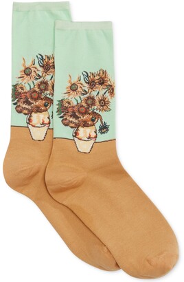 Hot Sox Women's Sunflower Artist Series Fashion Crew Socks