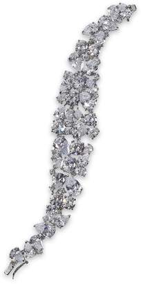 Kenneth Jay Lane Cz By Cluster Rhodium-plated Crystal Bracelet