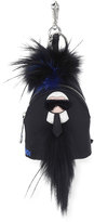 Thumbnail for your product : Fendi Karlito Fur-Trim Backpack Charm for Bag/Briefcase, Black