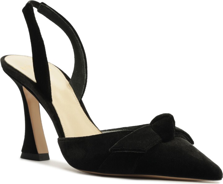 Alexandre Birman Clarita Bow Pointed Toe Slingback Sandal