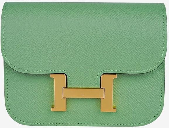 Hermes Constance Slim Wallet in Vert Criquet Epsom Leather with Gold  Hardware - ShopStyle
