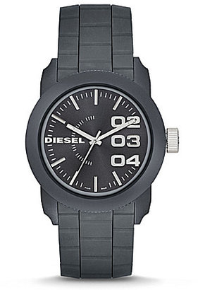 Diesel Double Down 44 Analog Silicone-Strap Watch
