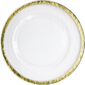 ChargeIt! by Jay Hammered Ice Band Glass Charger Plate 13"D