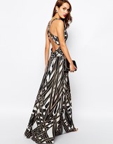Thumbnail for your product : Forever Unique Plunge Neck Maxi Dress in Print