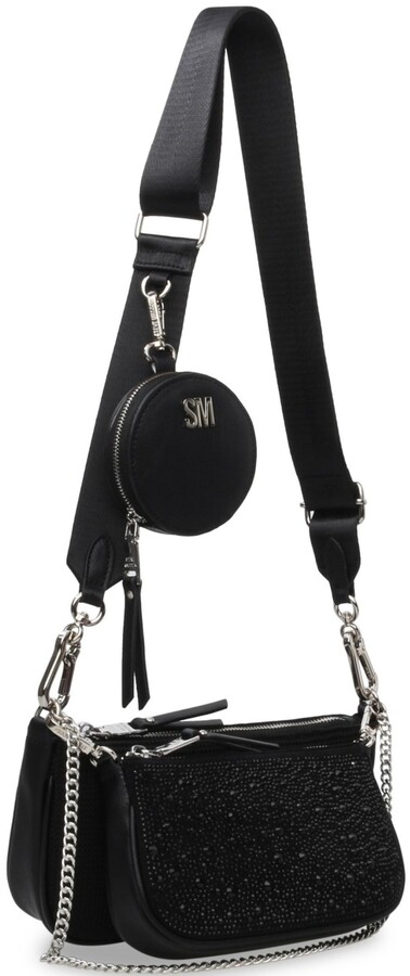 steve madden black sling bolsa