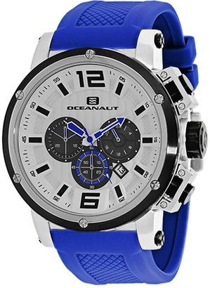 Oceanaut Spider Collection OC2144 Men's Stainless Steel and Blue Silicone Watch
