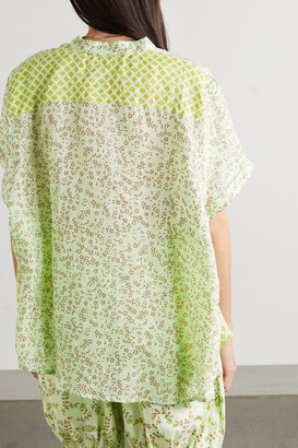 Yvonne S Floral-print Linen Shirt - Green