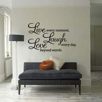 H&M Wall Decal Live Every Moment, Laugh Every Day, Love Beyond Words Wall Quote Decal