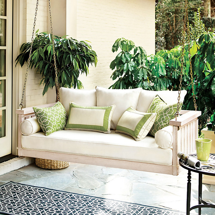 Ballard Designs Sunday Porch Swing with Cushions Whitewash - ShopStyle  Garden Decor