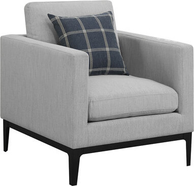 George Oliver Apperson Cushioned Back Arm Chair Light Grey