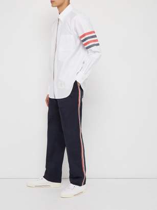 Thom Browne Deconstructed Tri Colour Stripe Chino Trousers - Mens - Navy