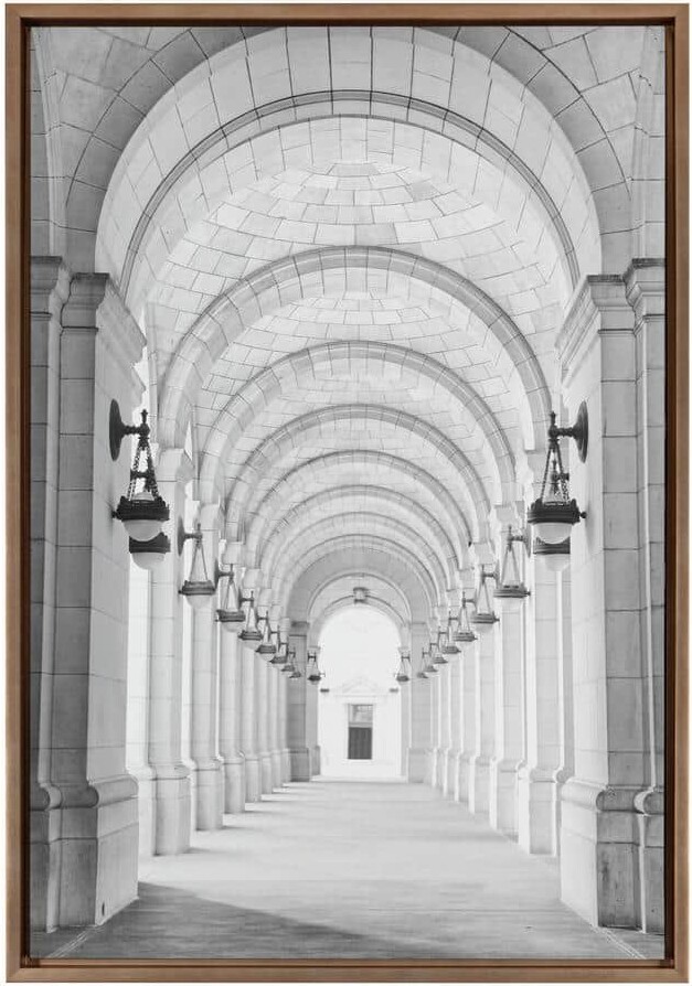 Sylvie Union Station by Golie Framed Canvas Cityscape Art Print 33 in. x 23 in.