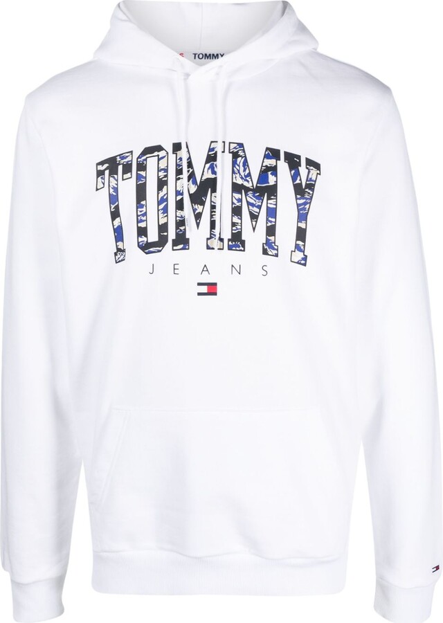 New York Knicks Tommy Jeans Andrew Split Pullover Hoodie - White/Royal