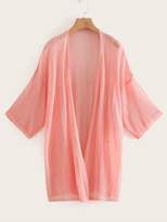 Thumbnail for your product : Shein Drop Shoulder Solid Longline Cardigan