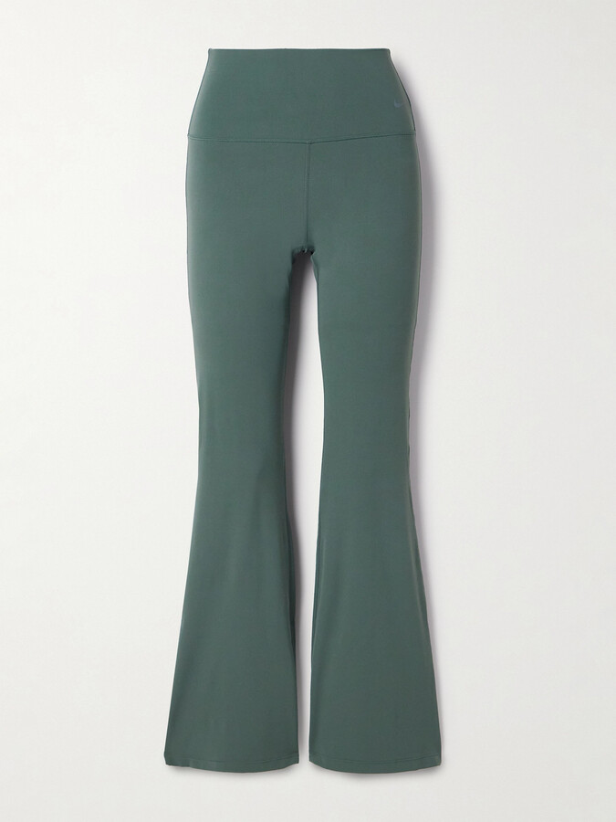 Nike Zenvy Stretch-jersey Flared Leggings - Green