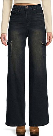 YMI Jeanswear High Rise Wide Leg Cargo Jeans