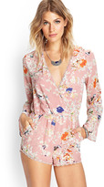 Thumbnail for your product : Forever 21 Retro Floral Surplice Romper