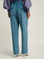 Thumbnail for your product : Isabel Marant Meloy High-waisted Corduroy Trousers - Womens - Light Blue