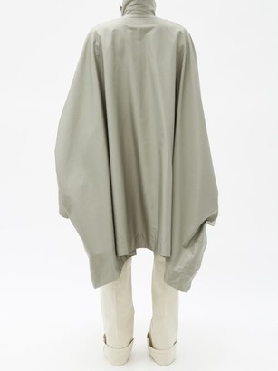 Lemaire Stand-collar Coated Cotton-twill Cape Coat - Mid Grey