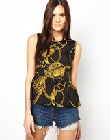 Thumbnail for your product : Rare Chain Print Peplum Top