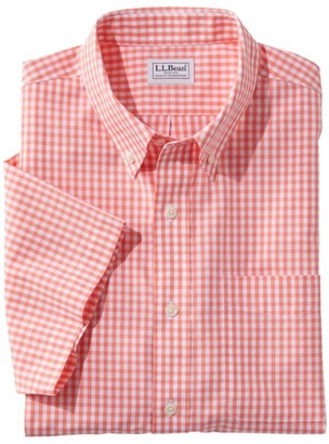 L.L. Bean Men's Wrinkle-Free Vacationland Sport Shirt, Traditional Fit Short-Sleeve Gingham