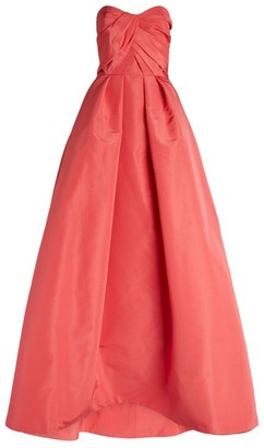 Monique Lhuillier Strapless Silk Gown