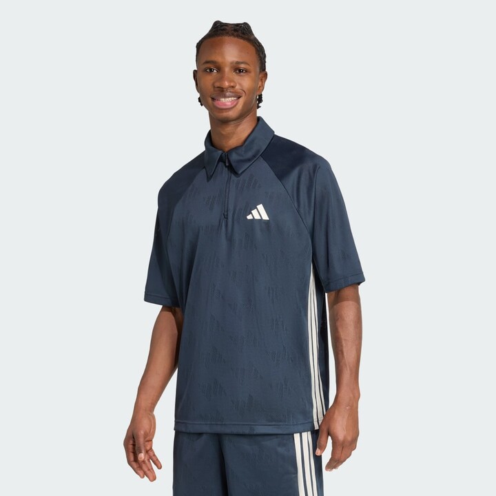 adidas Stadium Jacquard Polo Tee Aurora Ink XS Mens