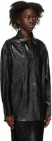 Thumbnail for your product : DRAE Black Faux-Leather Boxy Shirt