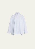 Thumbnail for your product : eskandar Wide Longer-Back Shirt With Double Stand Collar (Mid Plus Length)