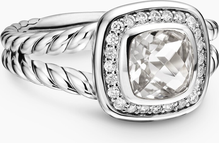 David Yurman Petite Albion? Ring in Sterling Silver with White Topaz and Diamonds | Women's | Size 6.5