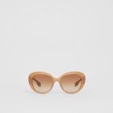 Thumbnail for your product : Burberry Monogram Motif Cat-eye Frame Sunglasses