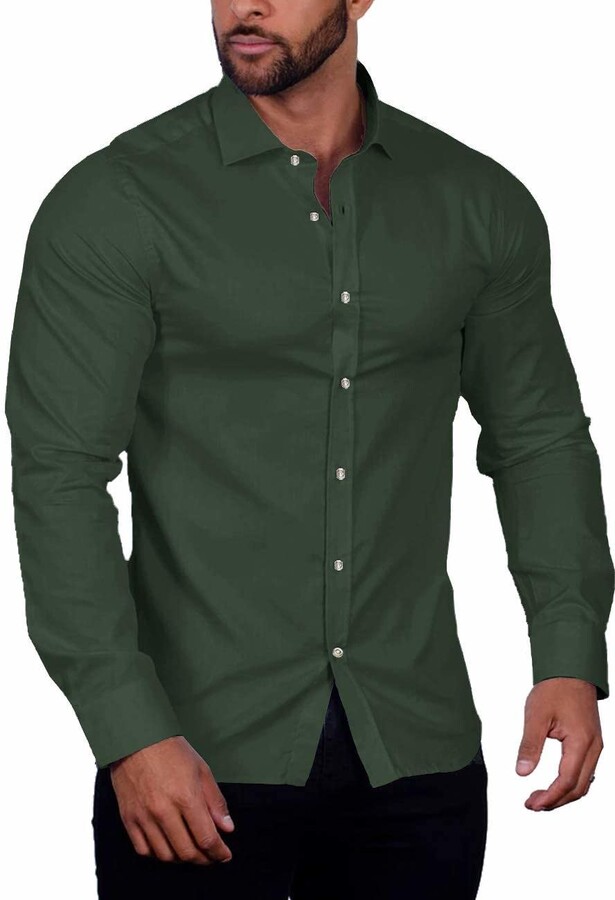 COOFANDY Mens Long Sleeve Shirts WrinkleFree Formal Shirt Casual Dress