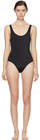 Swimwear-solid and striped black the annemarie swimsuit