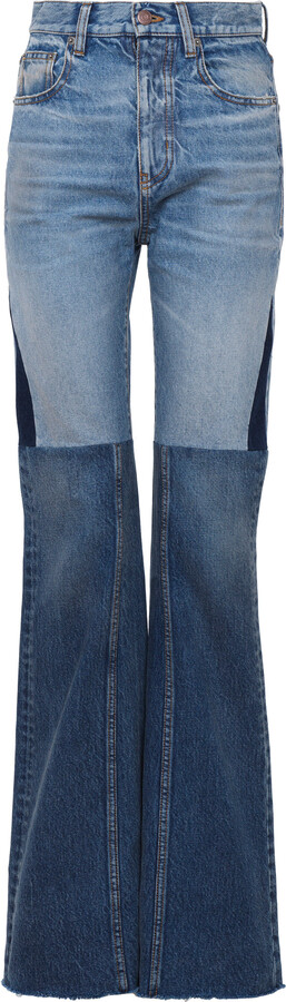 Chloé Patchwork Rigid High-Rise Flared-Leg Jeans