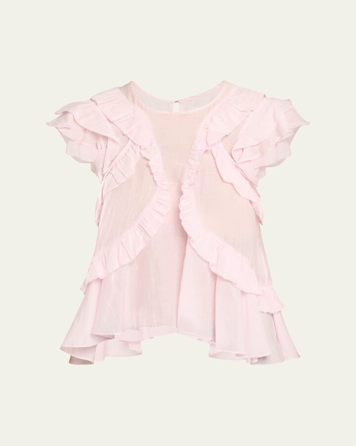 Etoile Isabel Marant Nalou Ruffled Cotton Voile Blouse