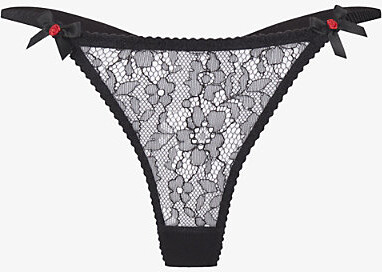 Agent Provocateur Womens Black Lorna Low-Rise Lace Thong Xxl