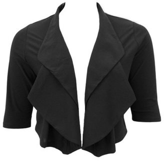 CurvyLuv.com Women's Plus Size Cropped Half Sleeve Bolero Shrug Jacket Layered Front