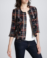 Thumbnail for your product : Smythe Boucle Leather-Detail Jacket