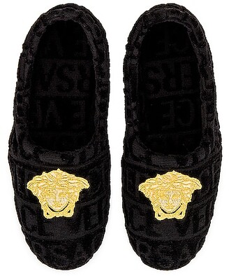Versace Medusa Slippers in Black - ShopStyle