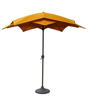 Asstd National Brand 8.2' Outdoor Patio Lotus Umbrella with Hand Crank - Yellow
